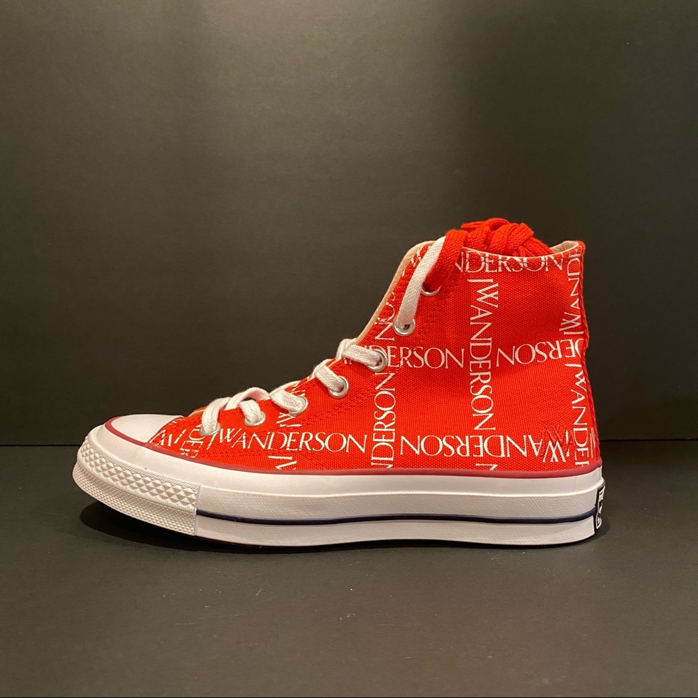 Converse JW Anderson Red Grid canvas